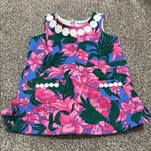 Lilly Pulitzer Baby Lilly Knit Shift Dress - Cerise Pink Safari Sunset 12-18